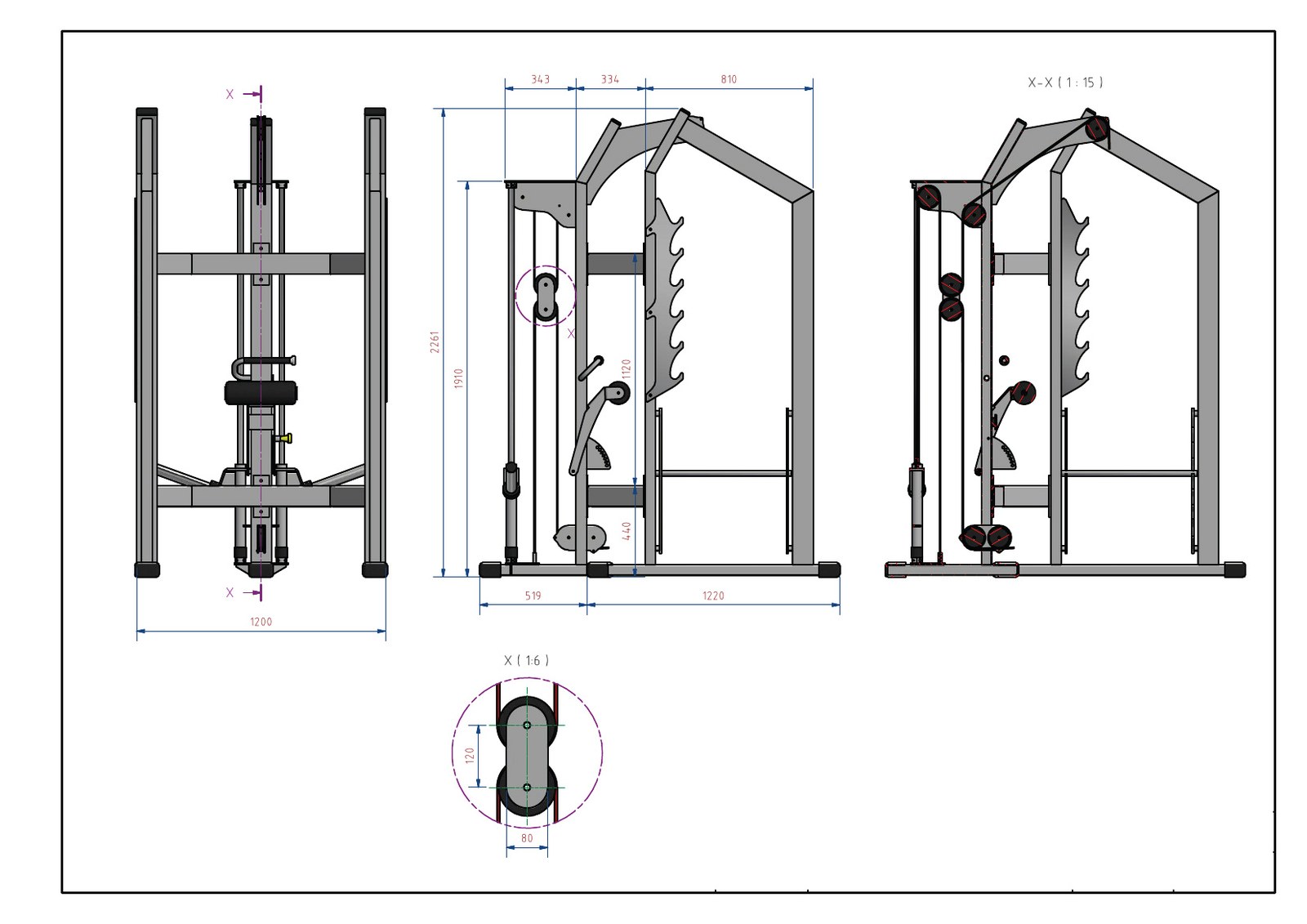 Plano técnico de power rack
